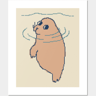 Cute Floating Seal Posters and Art